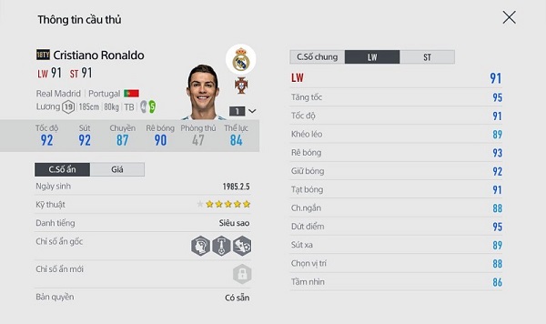 những cầu thủ có chỉ số ẩn phá bẫy việt vị cao nhất fifa online 4