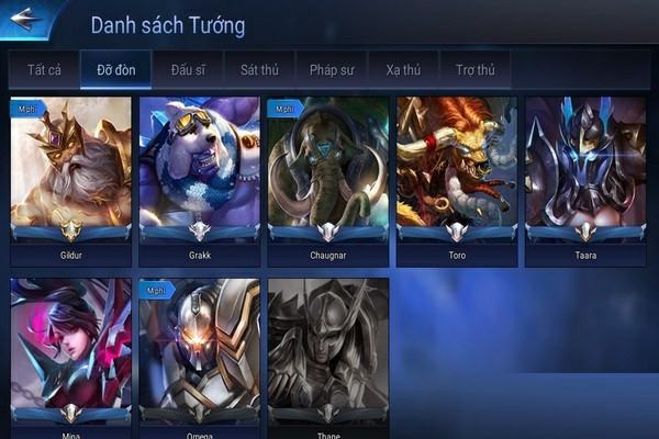 Đâu là tướng tank được yêu thích nhất trong Liên quân mobile?