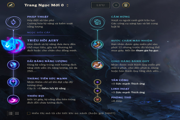 Bảng ngọc Orianna mùa 11 phù hợp nhất